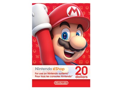 Carte Nintendo eShop pour Nintendo Switch, Wii U et 3DS - 20 $