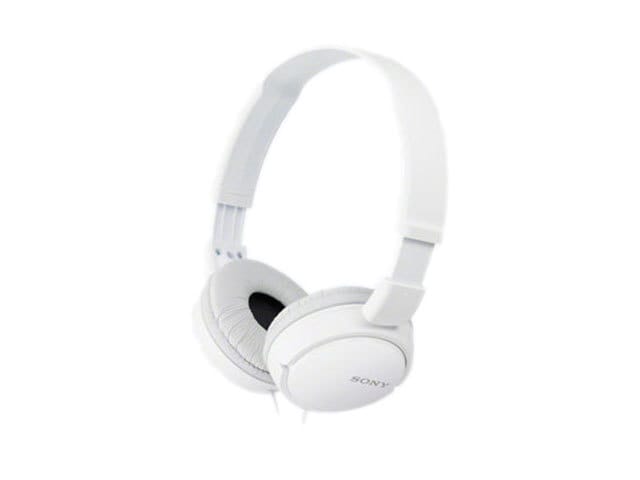 Sony MDR-ZX110W Studio Monitor Series On-Ear Wired Headphones - White
