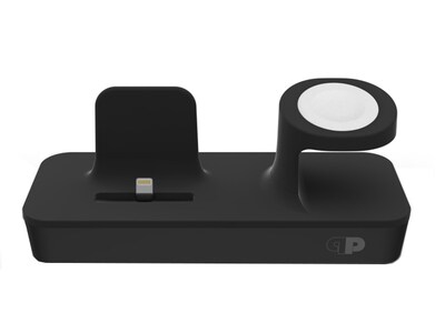 Station de recharge ONE DOCK DUO de Pressplay pour montre Apple Watch et iPhone – noir