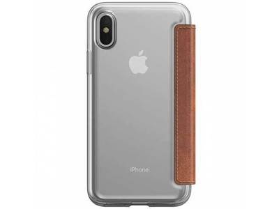 Nomad iPhone X/XS Folio Case - Clear & Brown
