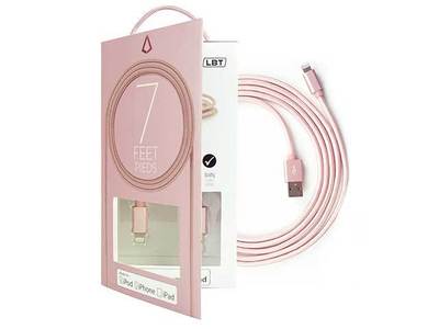 LBT LBT074 7” Lightning Cable with Metal Connector - Rose Gold