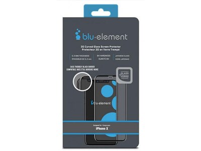 Protecteur d’écran 3D courbé en verre de Blu Element pour iPhone X
