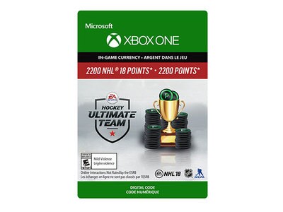 NHL 18: 2 200 HUT Points Pack (Code Electronique) pour Xbox One