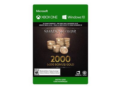 Middle-Earth: Shadow of War – 2200 Gold (Code Electronique) for Xbox One