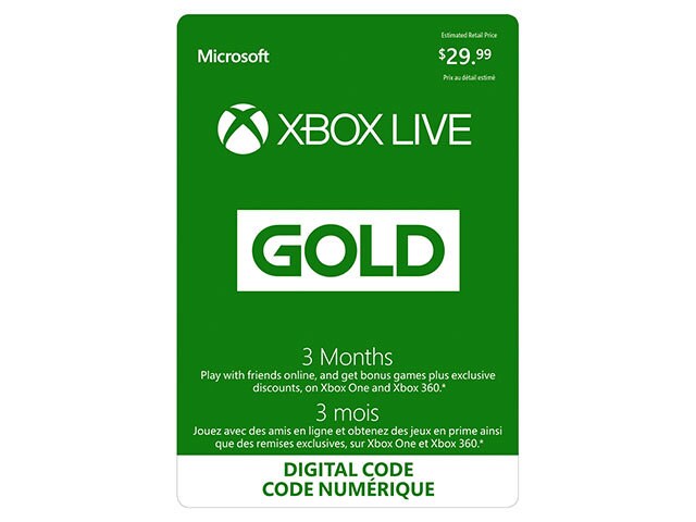 Xbox Live Mois Gold Membership (Code Electronique