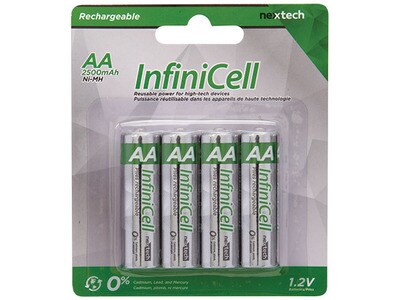 Paquet de 4 piles AA Ni-mh rechargeables au Infinicell