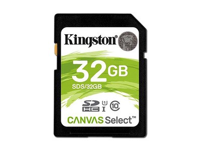Kingston Canvas Select 32GB UHS-I Class 10 SD Memory Card