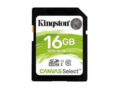 Kingston Canvas Select 16GB UHS-I Class 10 SD Memory Card