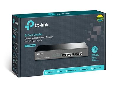 TP-LINK TL-SG1008PE 8-Port Switch with 8 PoE+ Ports