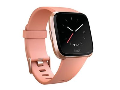 Fitbit® Versa™ Smartwatch - Rose Gold Aluminum Case, Peach Band