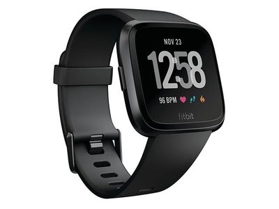 Fitbit® Versa™ Smartwatch - Black Aluminum Case, Black Band