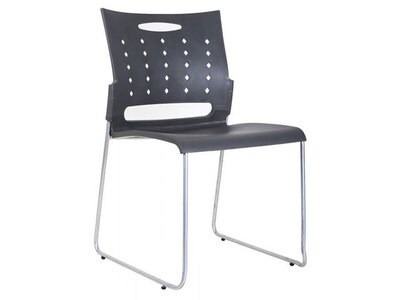 TygerClaw TYFC2327 Mid Back Plastic Chair - Black - 4-Pack