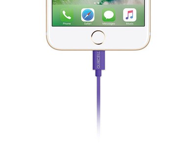 Quikcell Colour Blast 0.9m (3’) Lightning-to-USB Charge & Sync Cable - Purple