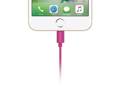 Quikcell Colour Blast 0.9m (3’) Lightning-to-USB Charge & Sync Cable - Pink