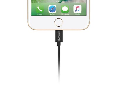 Quikcell Colour Blast Charge and Sync 0.9m (3’) Lightning Cable – Black