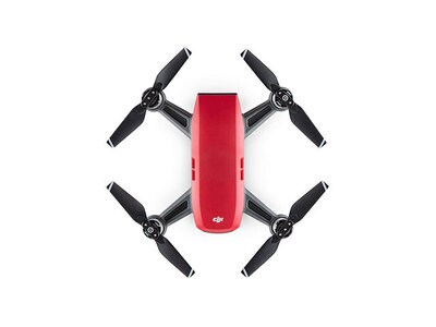 Mini drone quadricoptère Spark de DJI avec caméra 1080p et un manette bonus – rouge magma 