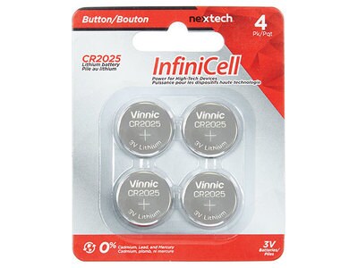 Infinicell CR2025 Button Cell Battery - 4-Pack