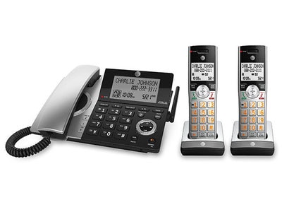 AT&T CL84207 Cordless Phone with 2 Handsets, Answering Machine, & Smart Call Blocker