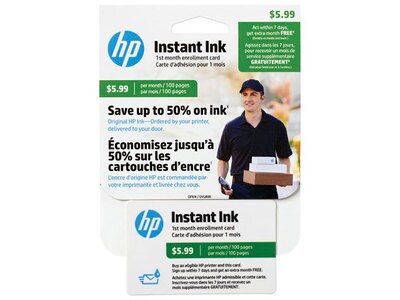 HP Instant Ink - 1st Month Enrollment Card - 100-Page Plan