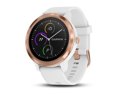 Garmin Vivoactive® 3 GPS Smart Watch - White with Rose Gold Hardware