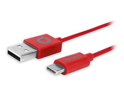 Câble de charge et de synchronisation USB A à USB C Colour Burst de QuickCell - rouge