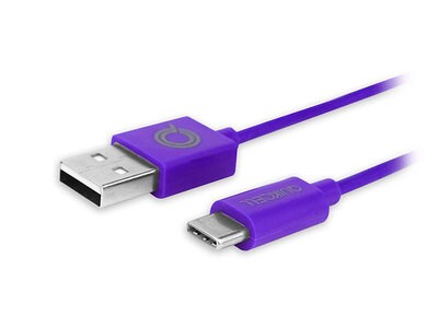 Câble de charge et de synchronisation USB A à USB C Colour Burst de QuickCell - mauve