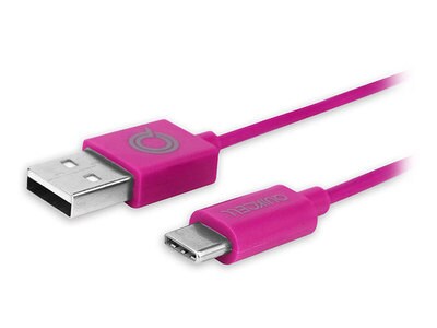 QuickCell Colour Burst Charge & Sync USB-A to USB-C Cable - Pink