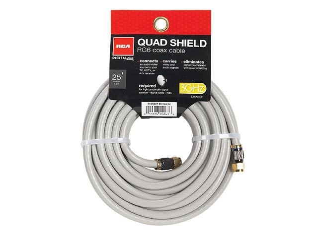 RCA RG6 7.5m (25’) Coaxial Cable - White