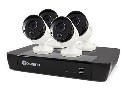 Système de sécurité à 8 canaux de 5 Mpx avec NVR de 2 To et 4 caméras de sécurité sous dôme à capteur thermique SWNVK-875804 de Swann