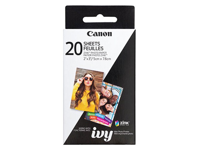 Paquet de papier photo ZINK™ de Canon pour Mini imprimante photo IVY de Canon – 20 feuilles