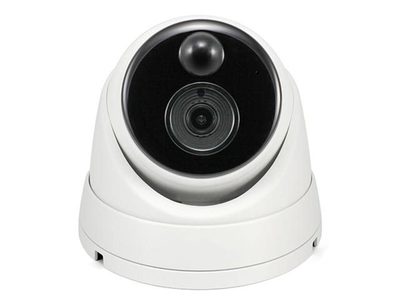 Caméra de sécurité IP 5MP extérieure à détection thermique de type dôme avec audio de Swann – Blanc
