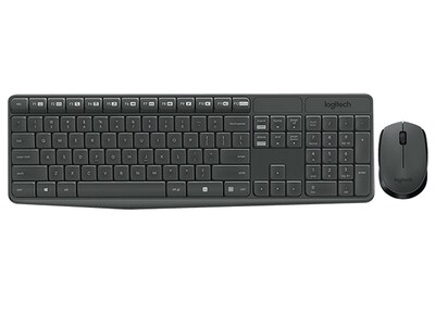 Logitech MK235 Wireless Keyboard & Mouse - Grey - English