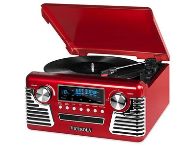 Tourne-disque Bluetooth® avec vecteur CD et radio AM/FM ITVS-550 de Victrola - rouge