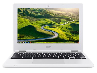 Ordinateur portable 11,6 po Chromebook 11 CB3-132-C6ZD d’Acer avec processeur N3060 d’Intel®, disque eMMC de 16 Go, MEV de 4 Go et Chrome OS - blanc
