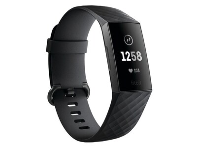 Bracelet d'activité Charge 3 de Fitbit® - Graphite noir