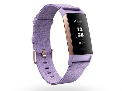 Fitbit® Charge 3 Special Edition Activity Tracker - Rose Gold & Lavender Woven Band