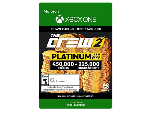 The Crew 2 Platinum Crew Credits Pack (Code Electronique) pour Xbox One