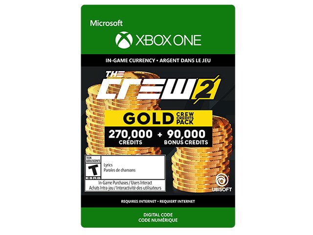 The Crew 2 Gold Crew Credits Pack (Code Electronique) pour Xbox One
