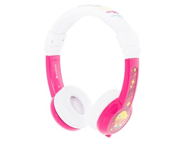 BuddyPhones Explore Foldable Wired Headphones with Mic - Pink
