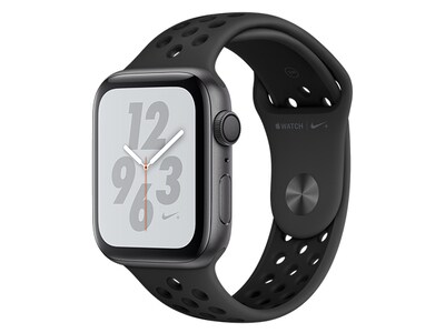 Apple® Watch Nike+ Series 4 avec GPS, boîtier en aluminium gris cosmique et bracelet sport Nike anthracite/noir de 44 mm (GPS)