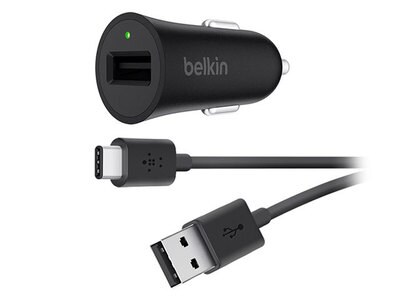 Belkin BOOSTUP™ Quick Charge 3.0 Car Charger with USB A to USB-C Charge & Sync Cable - Black