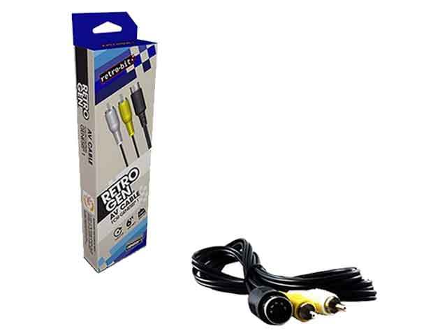 Retro-Bit 1.8m (6’) AV Cable for Sega Genesis (1st Generation) - Black