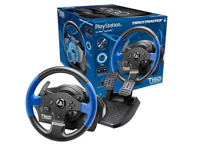 Thrustmaster T150 Racing Wheel for PS5TM PS4TM PS3TM Black and Blue