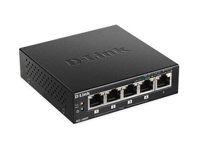 Commutateur à 5 ports Gigabit sans gestion et 4 ports à alimentation Ethernet DGS1005P de D-Link
