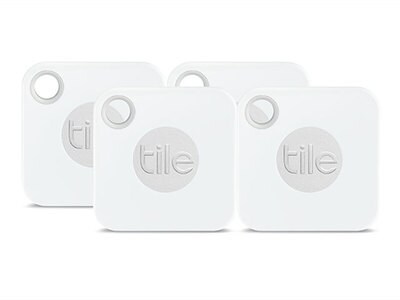 Tile Mate 4 Pack with Replacement Battery – White