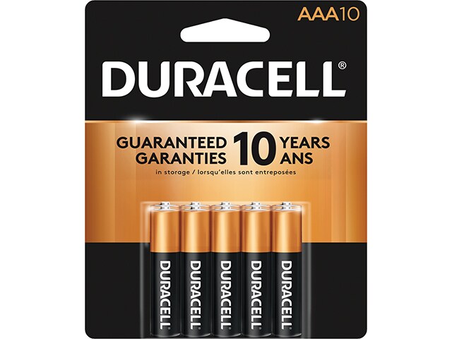 Pile alcaline Coppertop AAA de 1,5 V de Duracell - emballage de 10