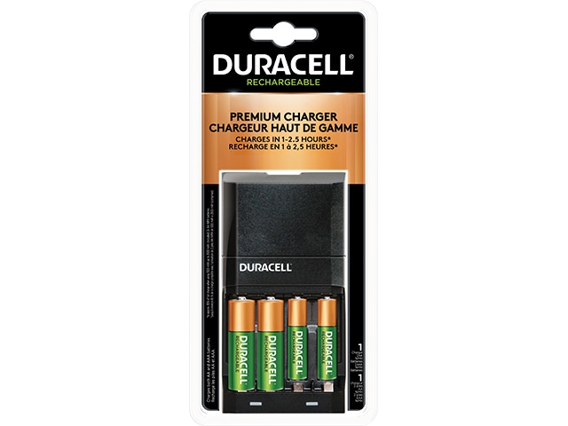Duracell Ion Speed 4000 Battery Charger with 2 AA and 2 AAA Batteries