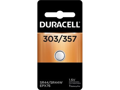 Pile bouton au lithium de 1.5V 303/357 de Duracell - emballage de 1