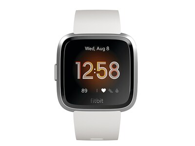Fitbit® Versa™ Lite Edition Smartwatch - Silver Aluminum Case, White