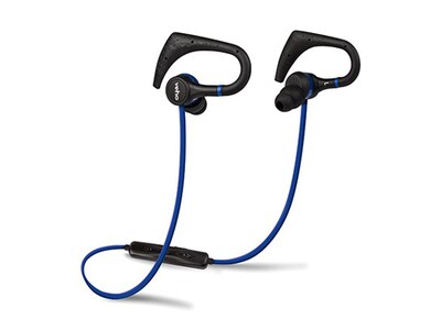 Écouteurs-boutons Bluetooth® sport avec contour d’oreille ZB-1 de Veho - bleu et noir